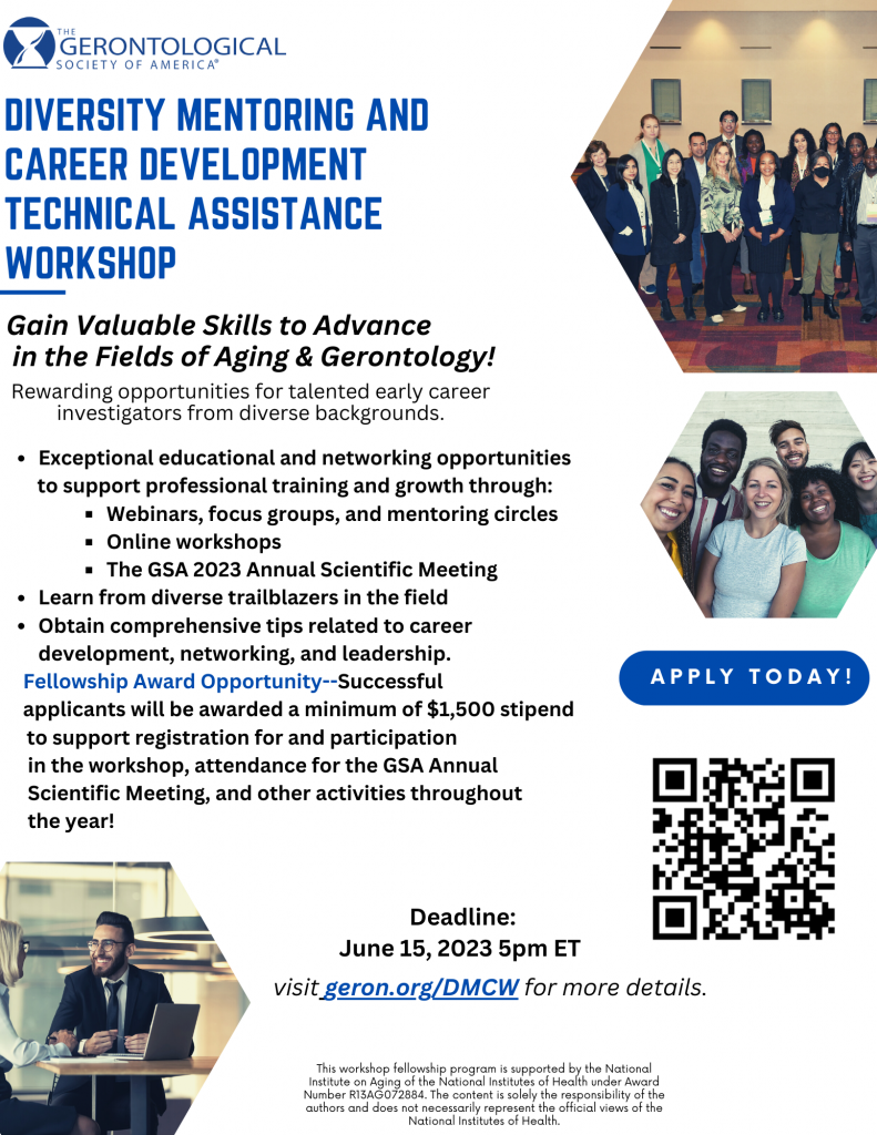 GSA 2023 Diversity Mentoring and Career Development Technical Assistance Workshop Early Career Fellowship Award Application