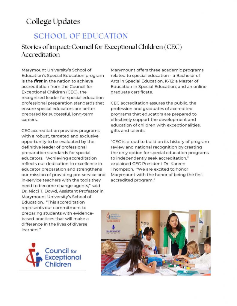 College of Health and Education Newsletter #1