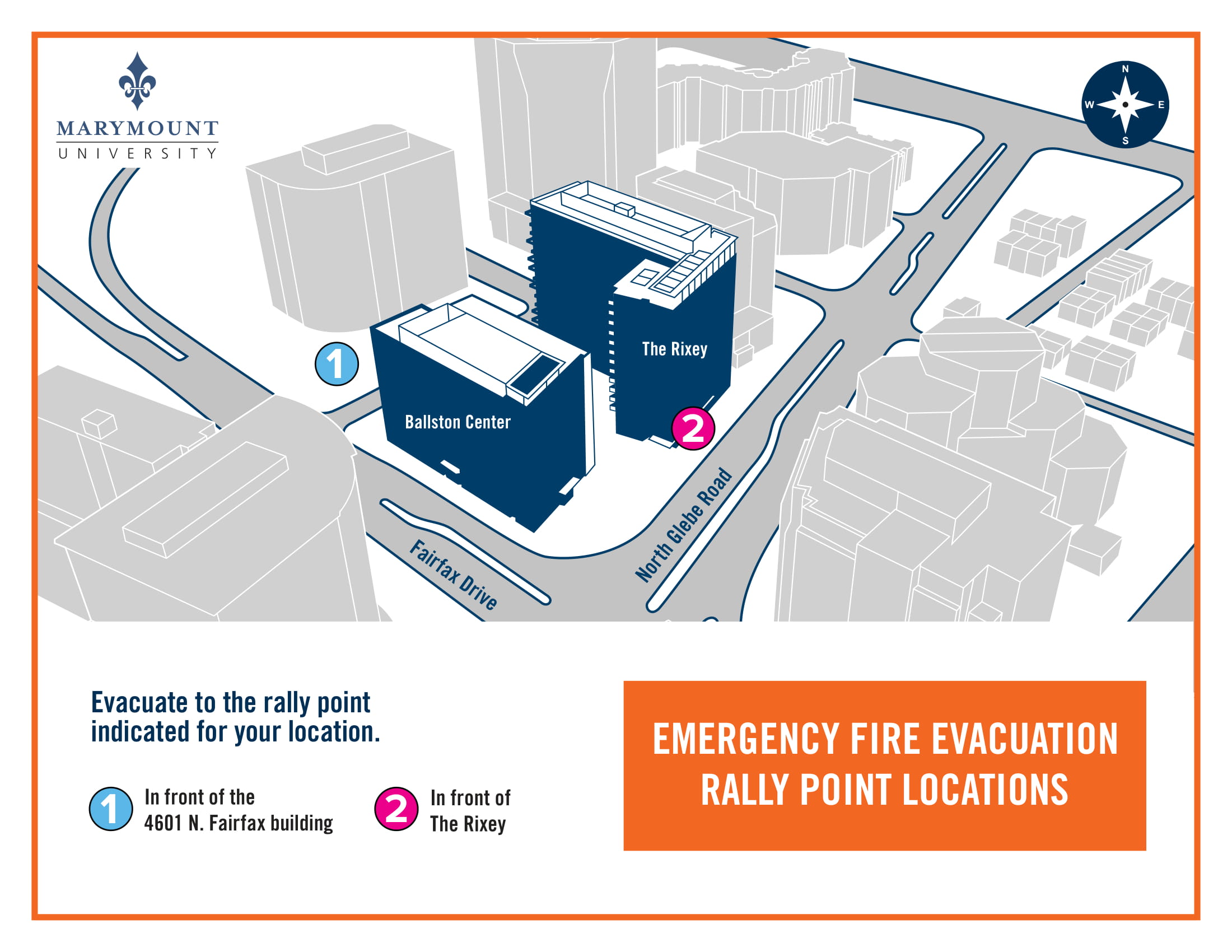 Evacuation Rally Points Map Ballston Campus Photo