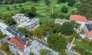 Aerial shot of campus