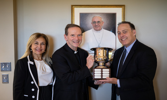 Pope's Cup ceremony with Marymount and Catholic