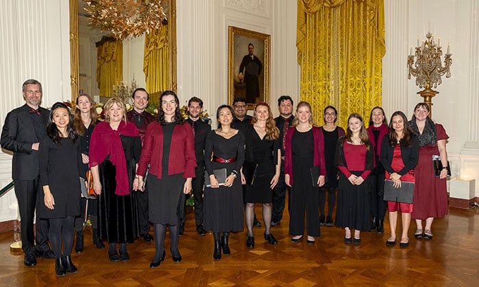 Marymount Chamber Singers bring holiday cheer to the White House during Christmas tour season