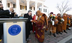 Marymount University welcomes nineteen venerable monks to campus as part of the cross-country ‘Walk for Peace’