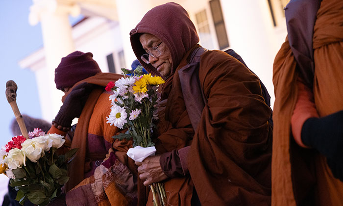 Marymount University welcomes nineteen venerable monks to campus as part of the cross-country ‘Walk for Peace’