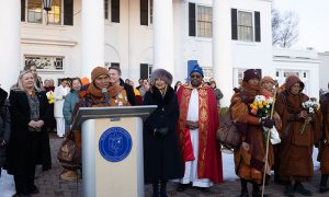 Marymount University welcomes nineteen venerable monks to campus as part of the cross-country ‘Walk for Peace’