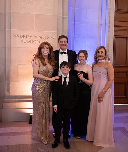 Courtney B. Spaeth and her family with President Becerra