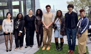 Goodman (third from right) with other WindowsWear Mentorship Program finalists at the Tapestry headquarters in New York